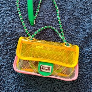 Multicolor Quilted Clear Women Purse